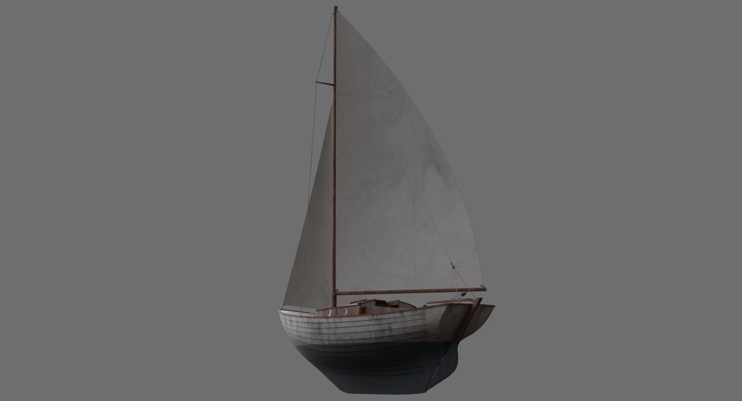 Sailboat 1B Low-poly 3D model_3