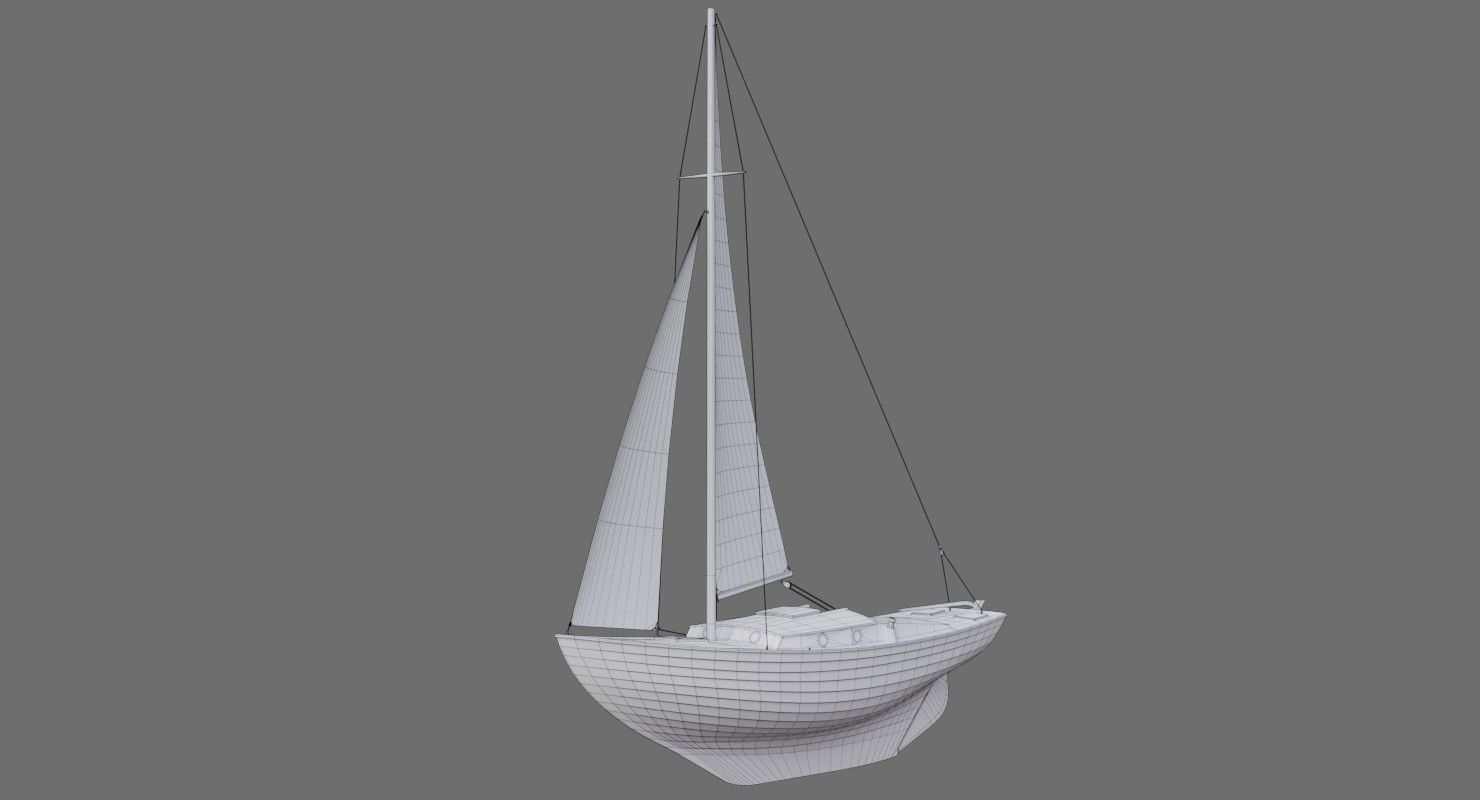 Sailboat 1B Low-poly 3D model_14