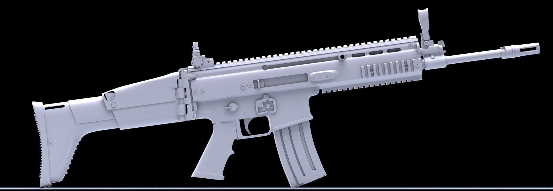 Scar L rifle on table Free low-poly 3D model_1