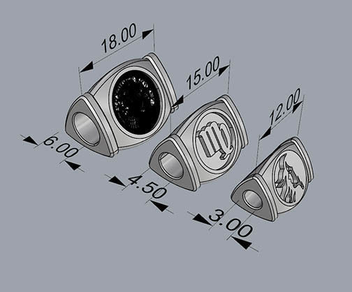 CHARMS gold plated zodiac 3D print model_4