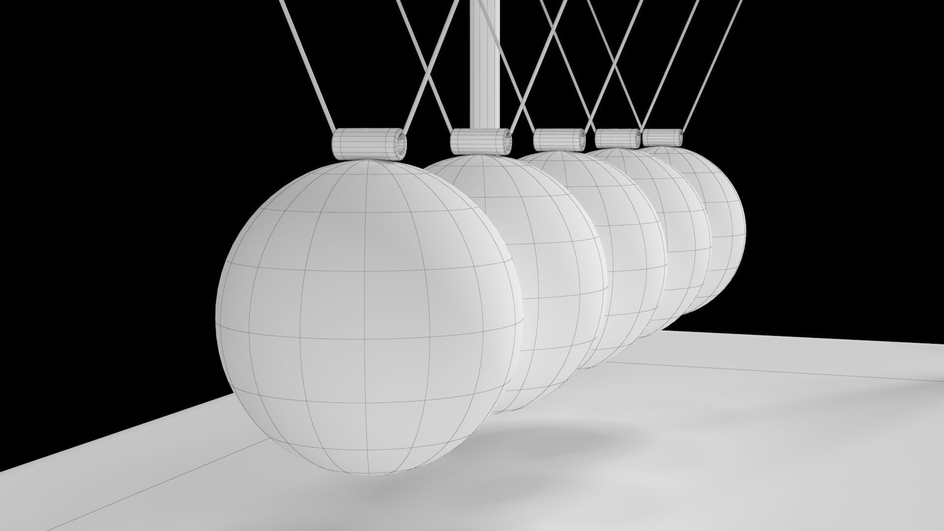 Newtons Cradle 3D model_4