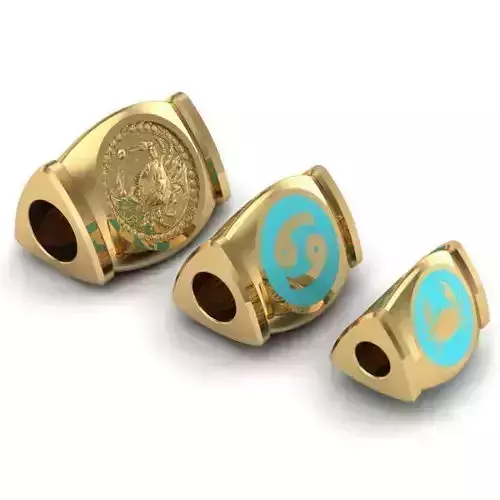 CHARMS pair of gold and turquoise zodiac 3D print model