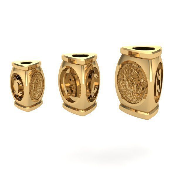 CHARMS pair of gold and turquoise zodiac 3D print model_3