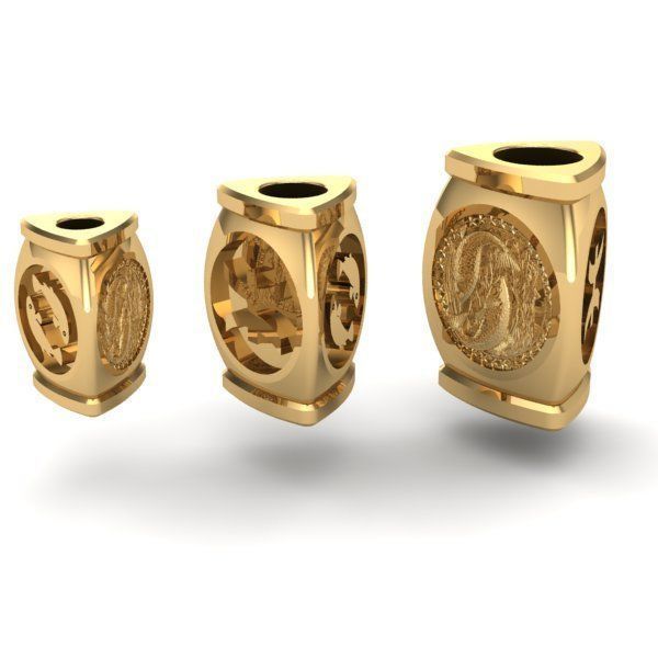 CHARMS three gold and bead bangles 3D print model_3