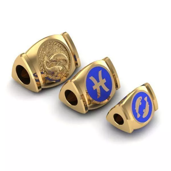 CHARMS three gold and bead bangles 3D print model_0