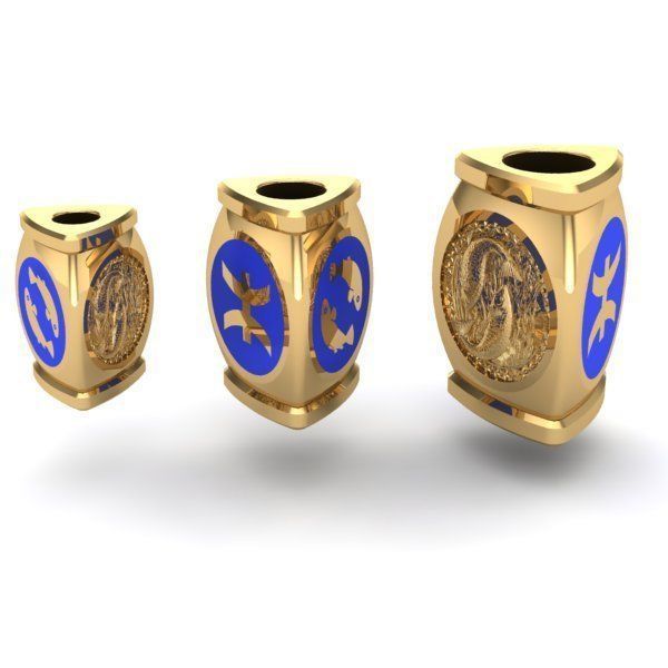 CHARMS three gold and bead bangles 3D print model_1