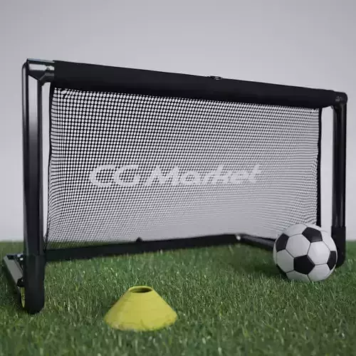 Portable Soccer Goal and Soccer Ball with Training Cone 3D print model