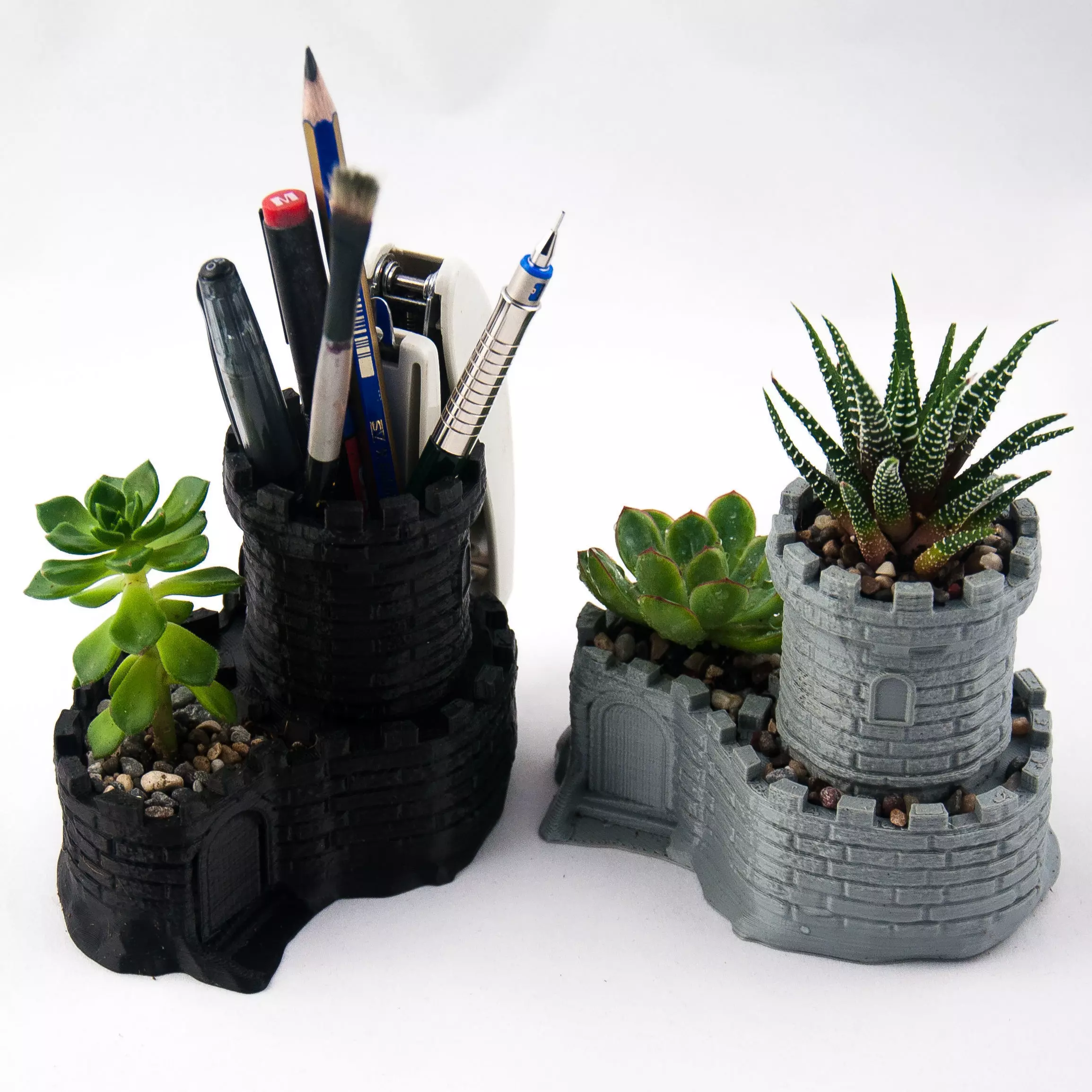 Multipurpose Castle Planter - Tower Pen Holder - Succulent Pot Free 3D print model