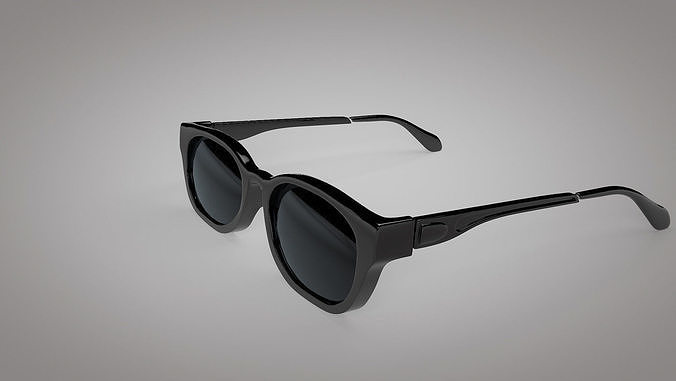 Sunglass 3d Model pair of sunglasses on plate Low-poly 3D model