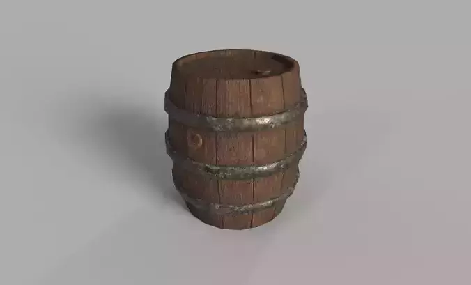 BARREL LOW-POLY wooden