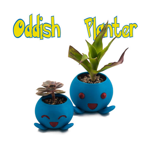 Oddish Planter -Pokemon Planter - Succulent Planter - Cactus Pot 3D print model