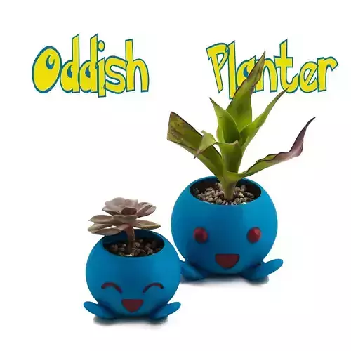 Oddish Planter -Pokemon Planter - Succulent Planter - Cactus Pot 3D print model
