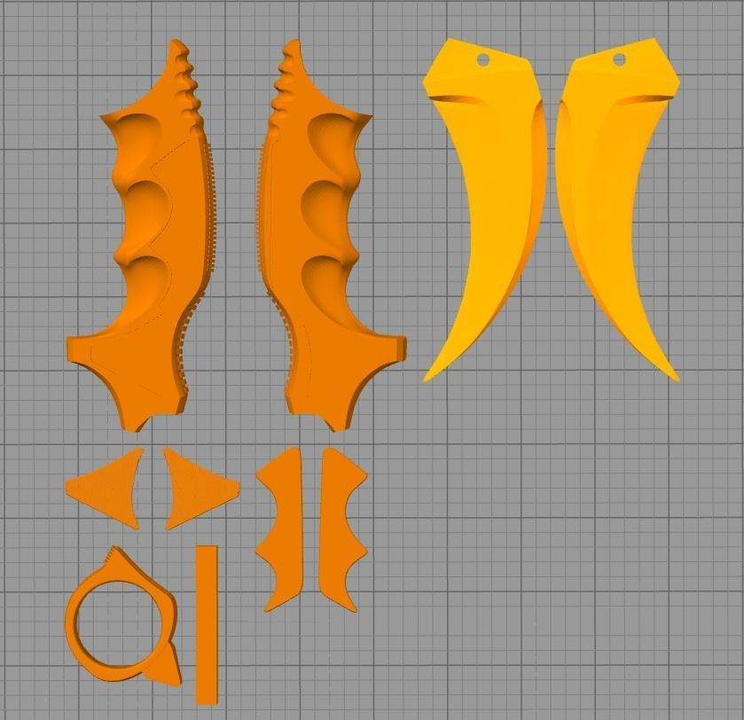 cs go karambit nametag - counter strike replica knife 3D print model_4