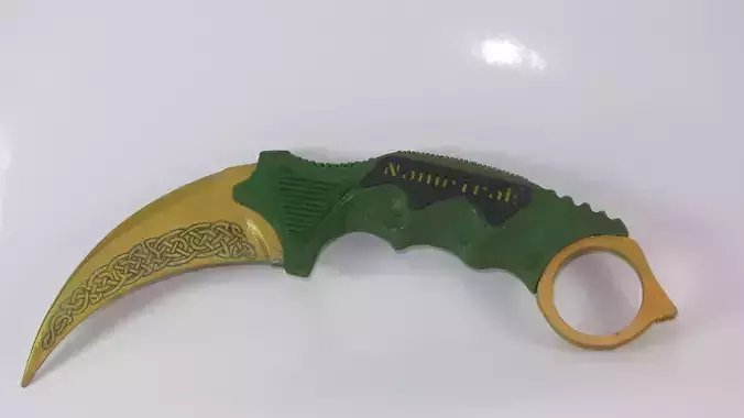 cs go karambit nametag - counter strike replica knife 3D print model