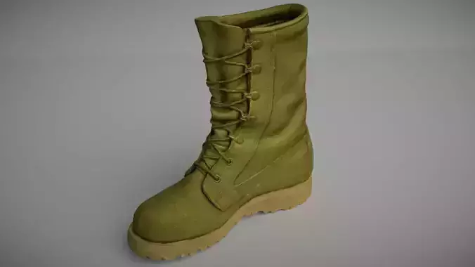 Military boot low poly 3D model footwear Low-poly 3D model