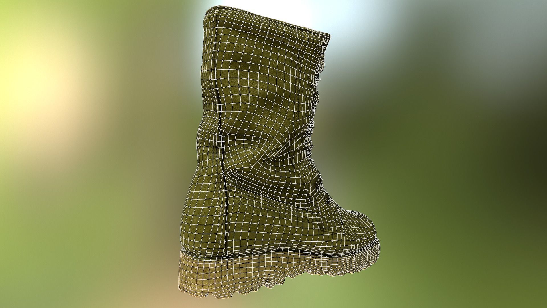 Military boot low poly 3D model footwear Low-poly 3D model_8