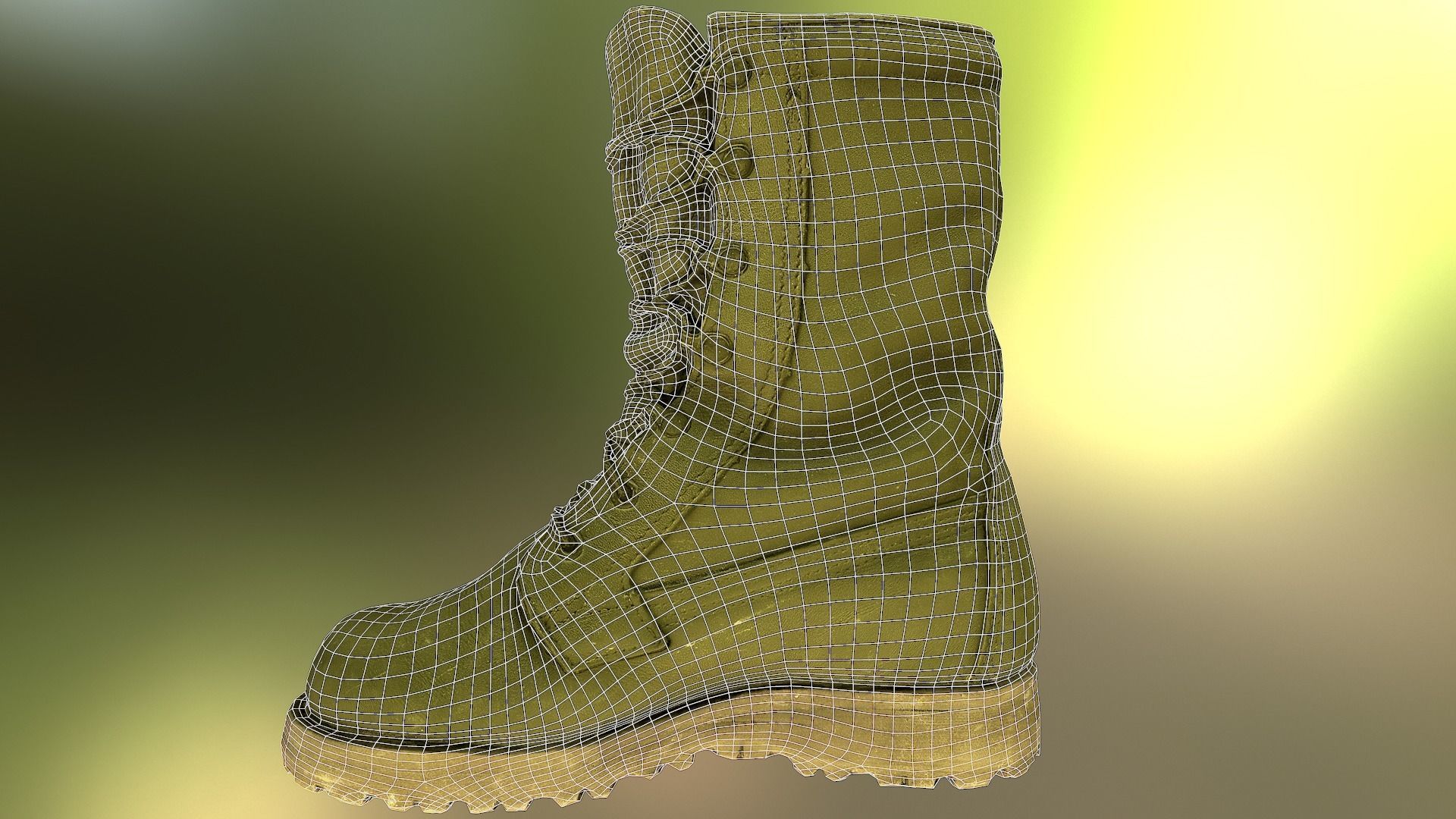 Military boot low poly 3D model footwear Low-poly 3D model_11