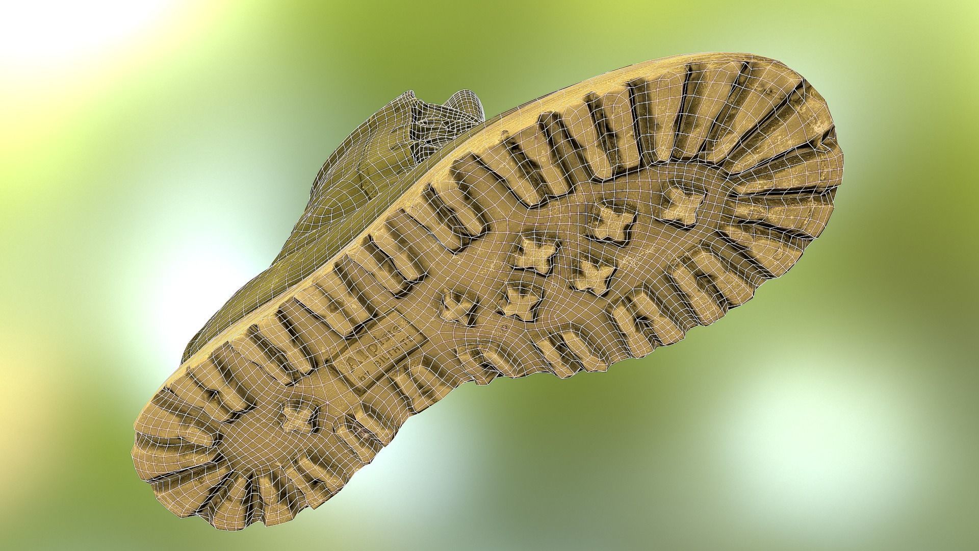 Military boot low poly 3D model footwear Low-poly 3D model_12