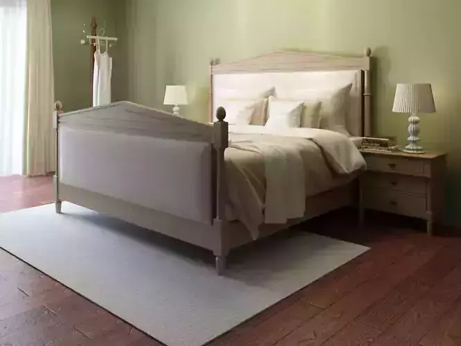 American vintage wooden bed