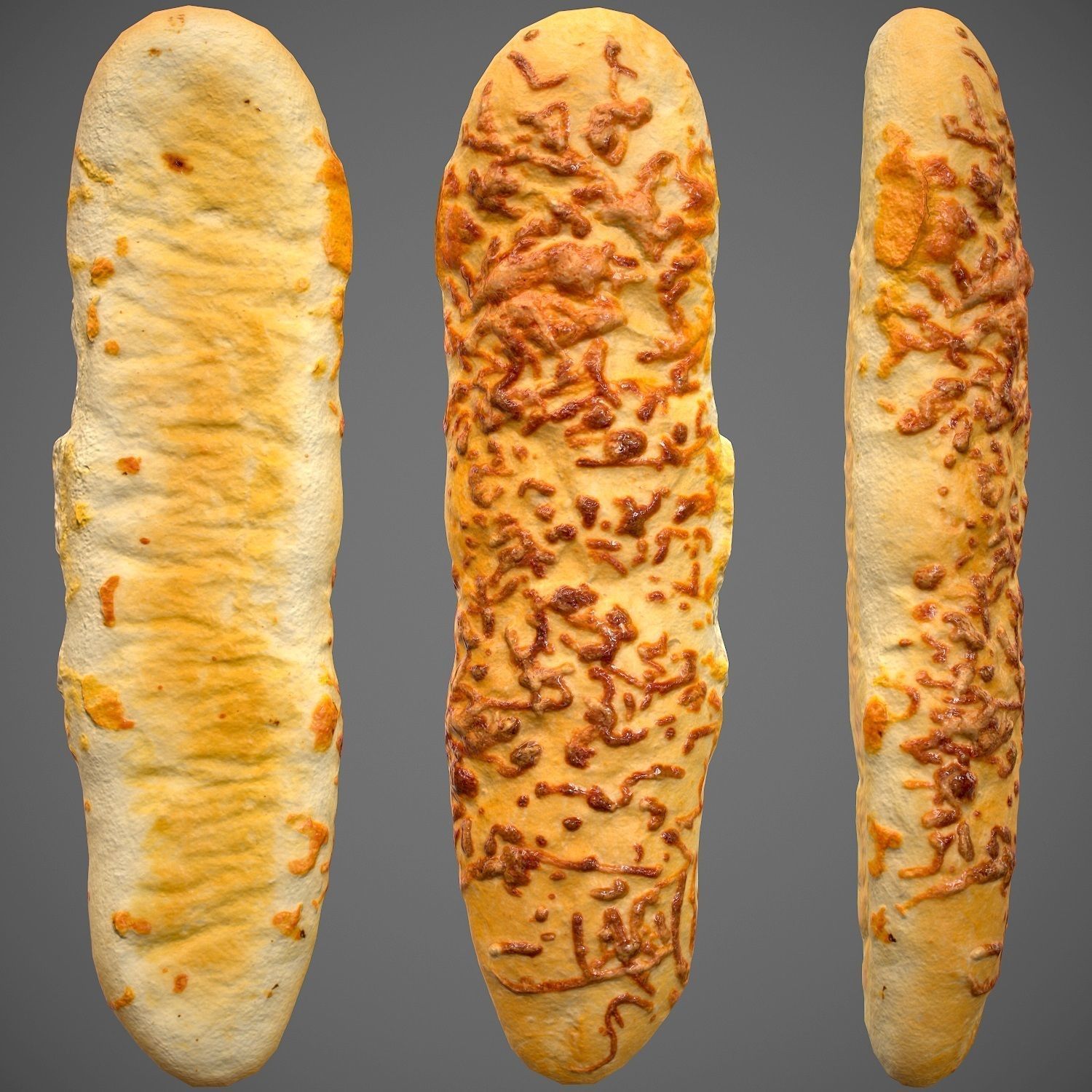 Long Cheese Bun - PBR 3D model_7