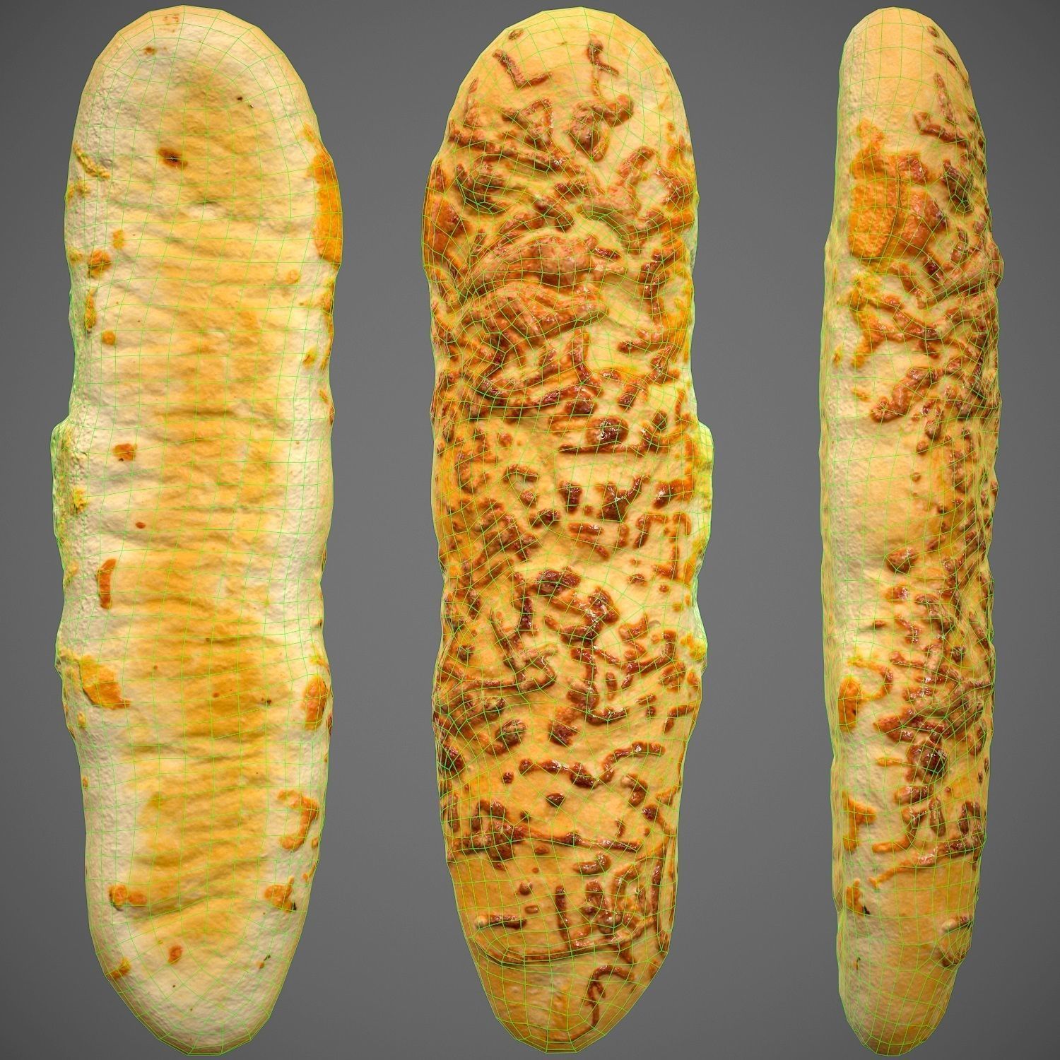 Long Cheese Bun - PBR 3D model_8