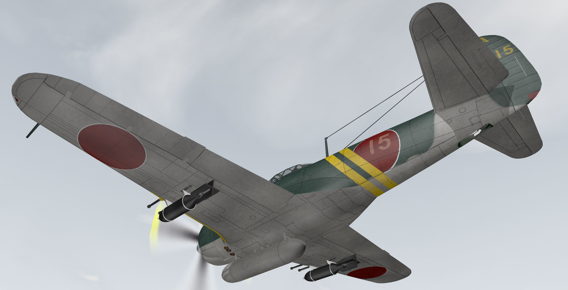 Kawanishi N1K2-J Shiden Kai - George 3D model_11