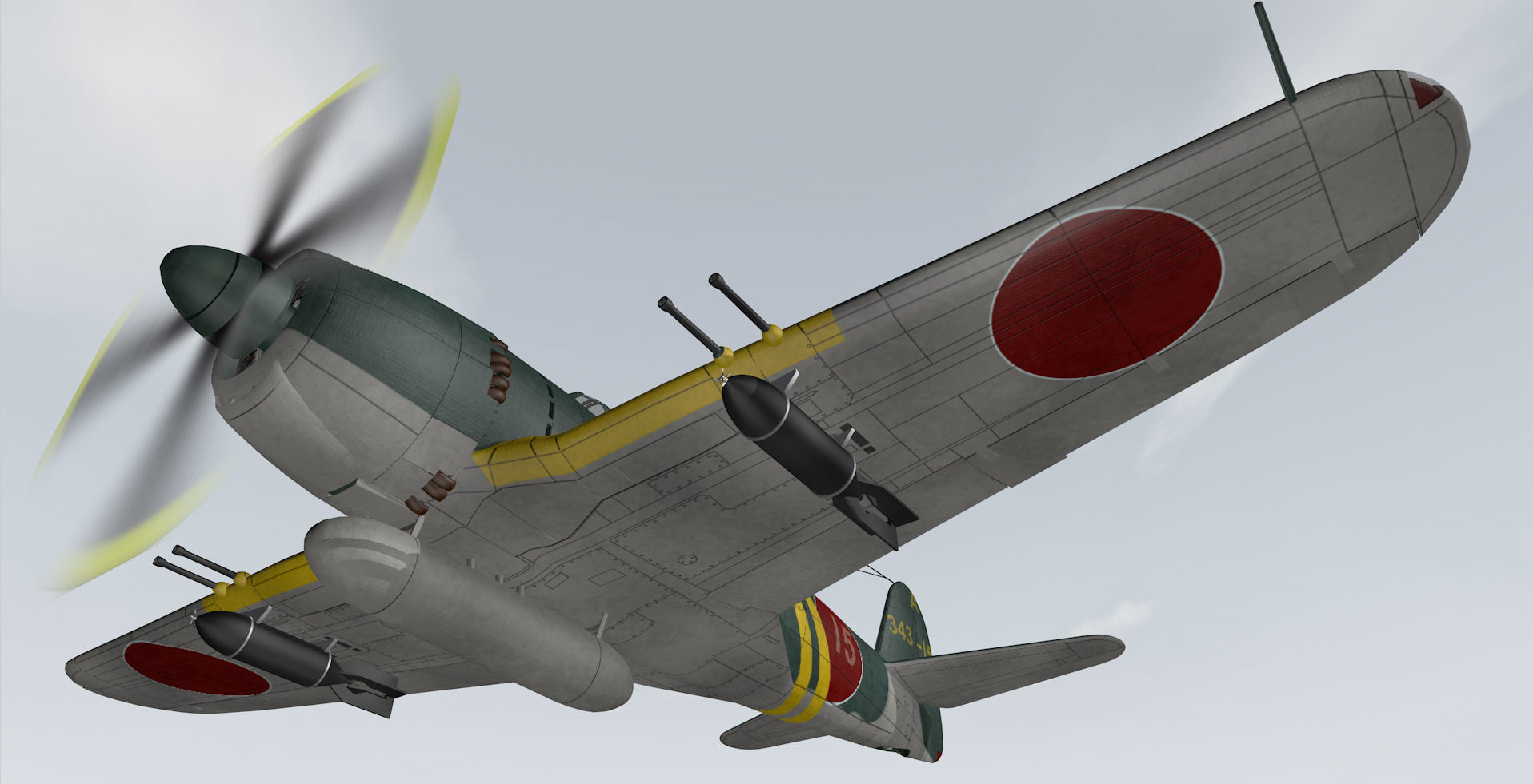 Kawanishi N1K2-J Shiden Kai - George 3D model_10