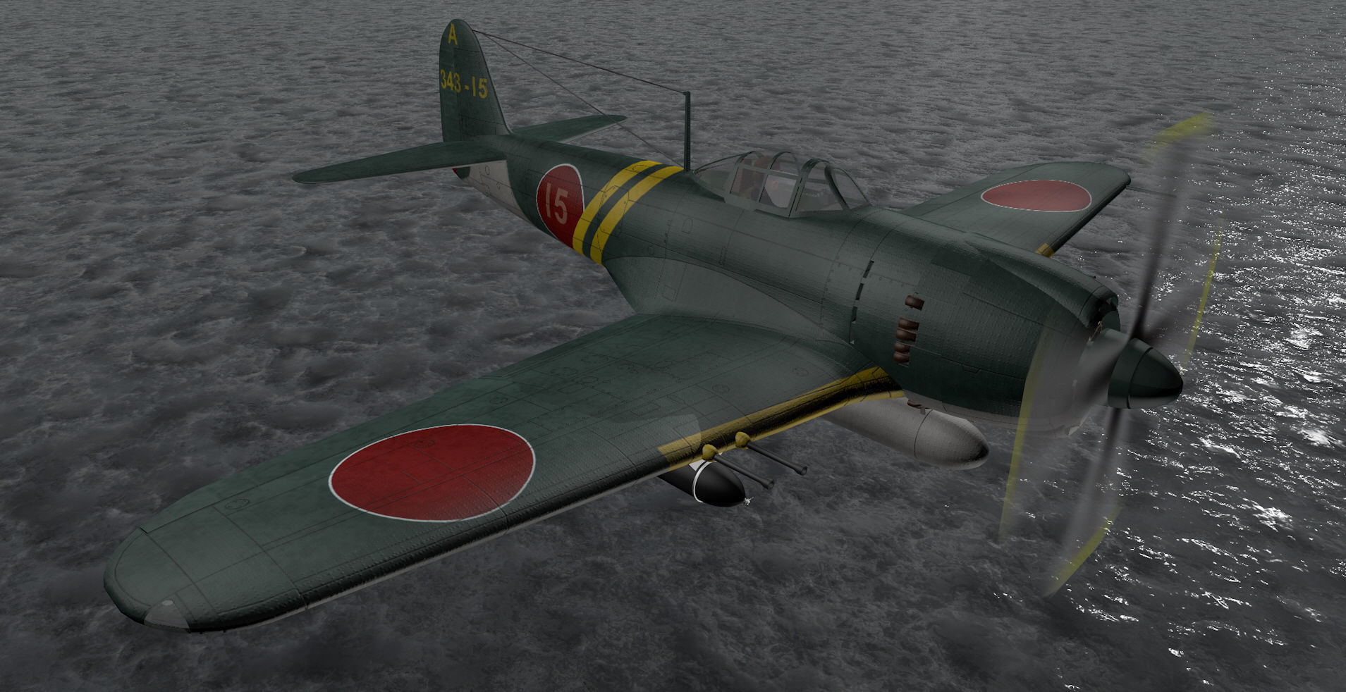 Kawanishi N1K2-J Shiden Kai - George 3D model_8