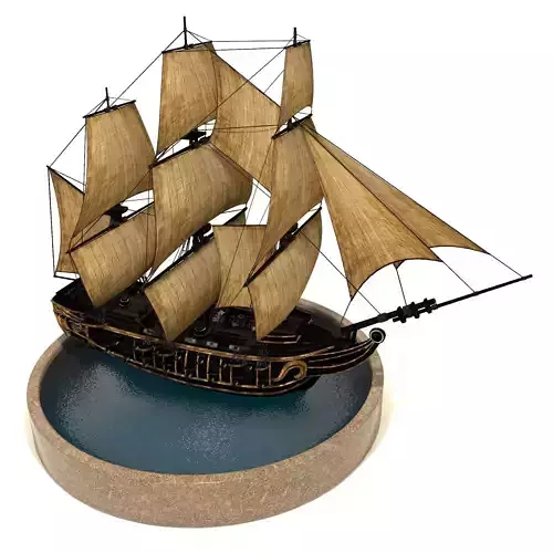 Pirate Ship Low-poly 3D model