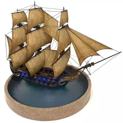 Pirate Ship Low-poly 3D model