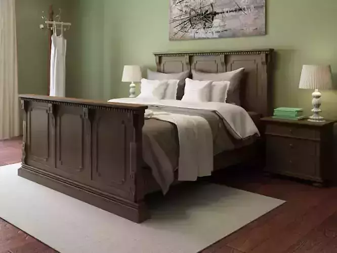 American vintage wooden bed2