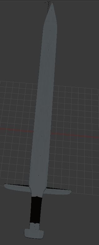 Onehanded sword Free low-poly 3D model_1