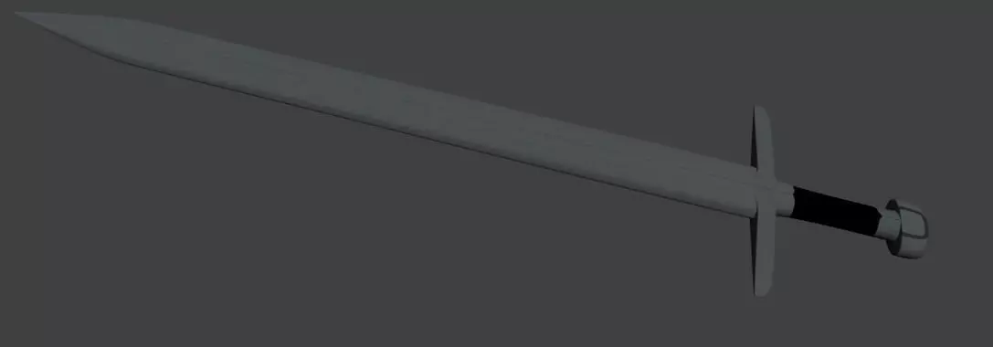 Onehanded sword Free low-poly 3D model_0