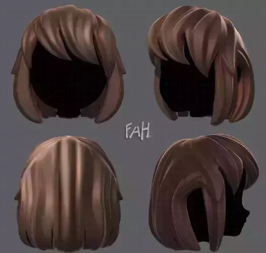 3D Hair style for girl V12 Low-poly 3D model