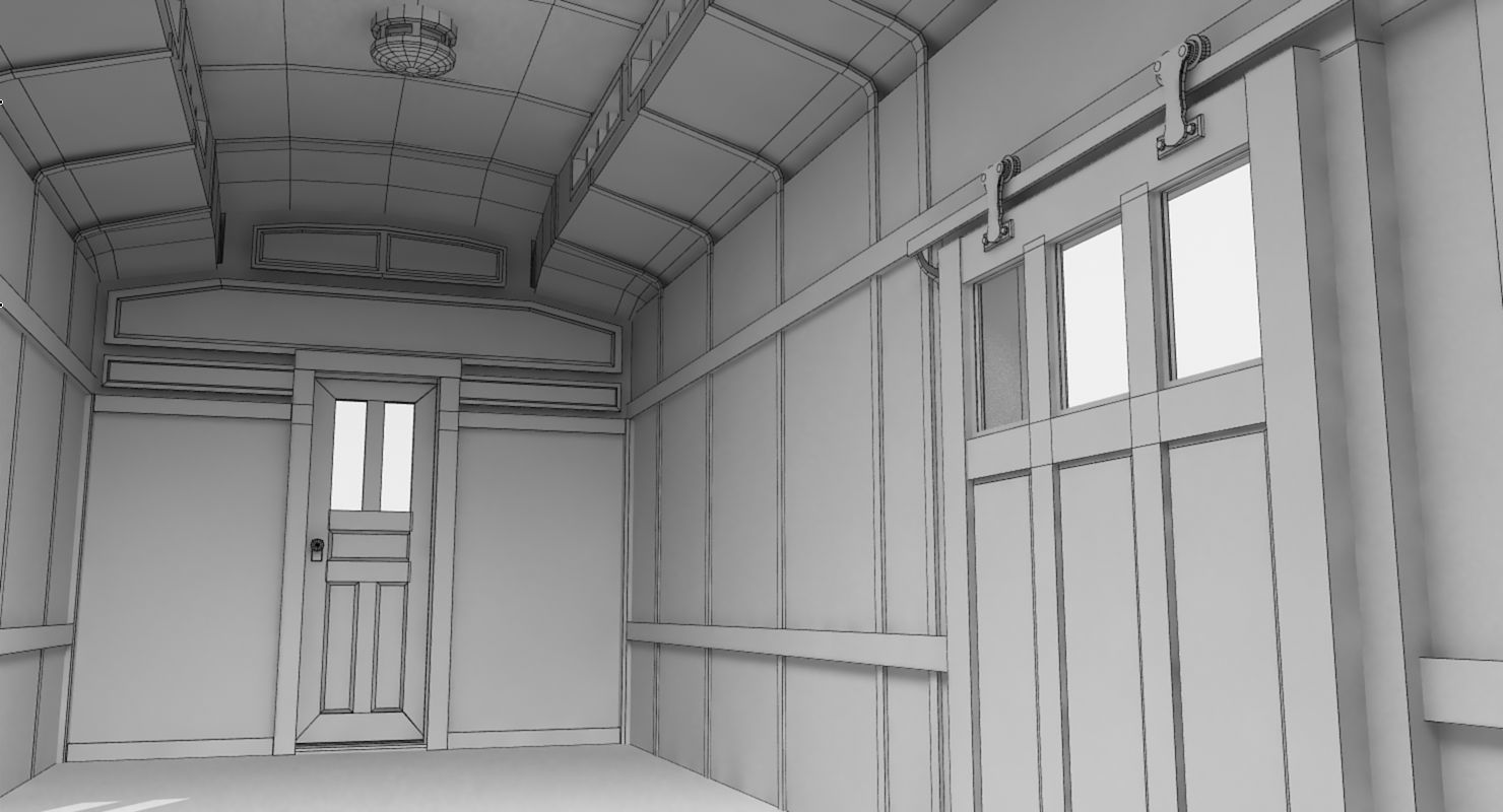 PRR Baggage Car 3D model_13