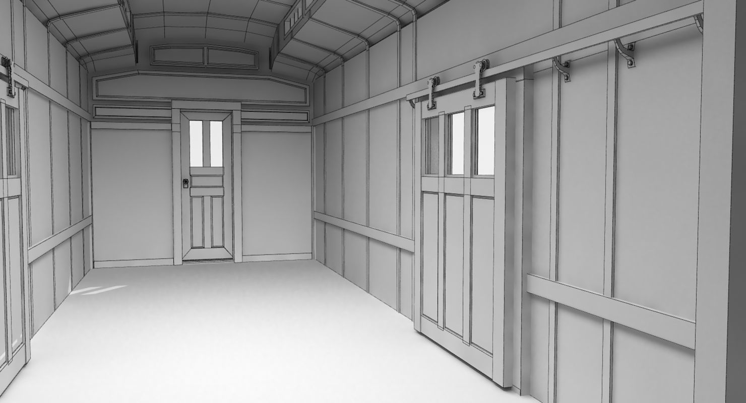 PRR Baggage Car 3D model_11