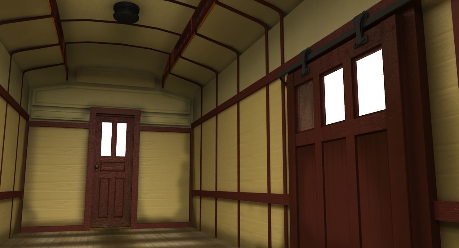 PRR Baggage Car 3D model_12