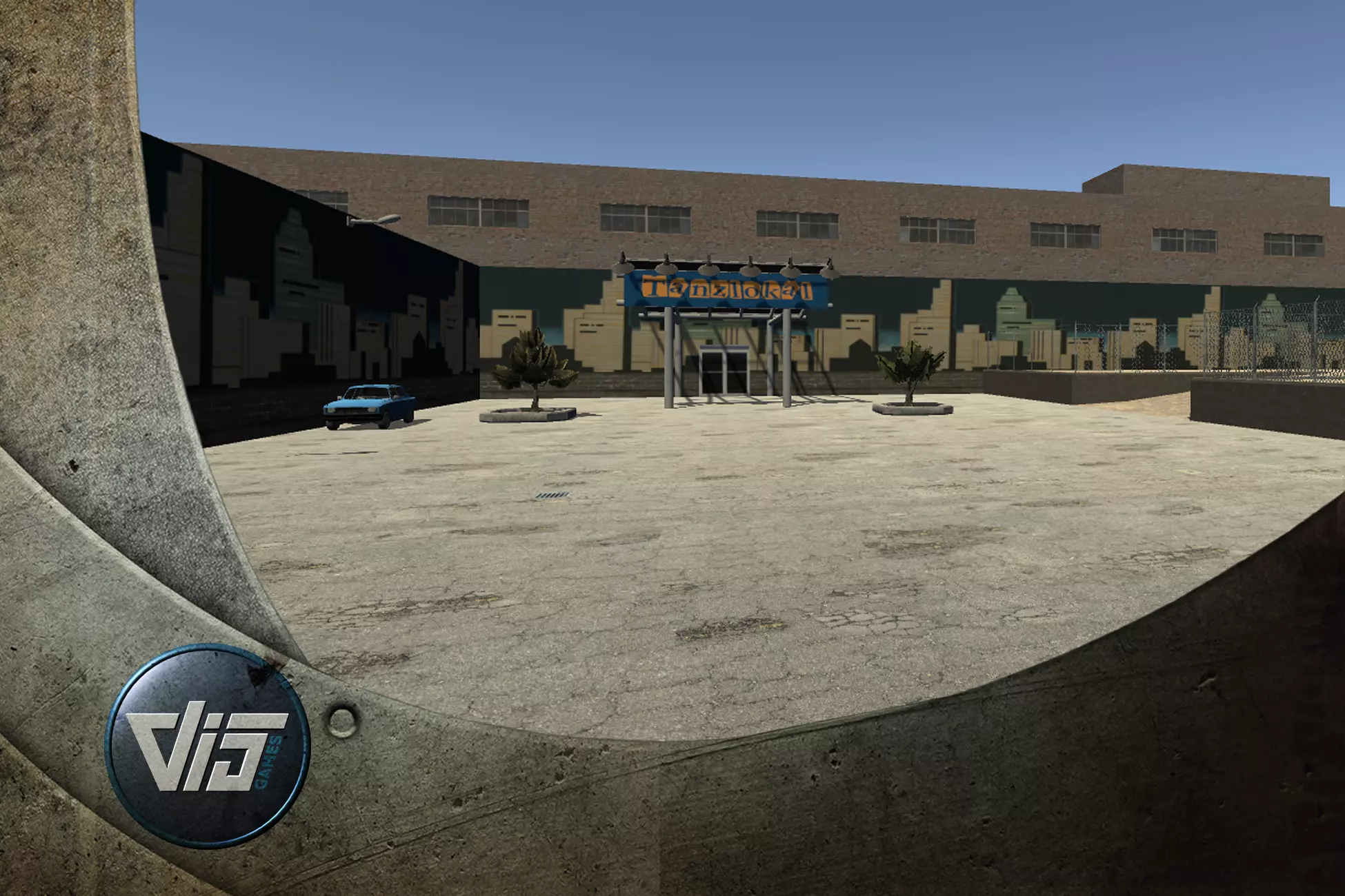Industrial Area Racing Track Low-poly 3D model_0