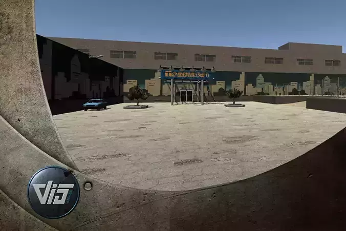 Industrial Area Racing Track Low-poly 3D model
