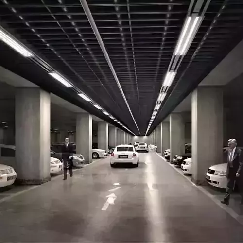 Building parking garage with cars in it 3D model