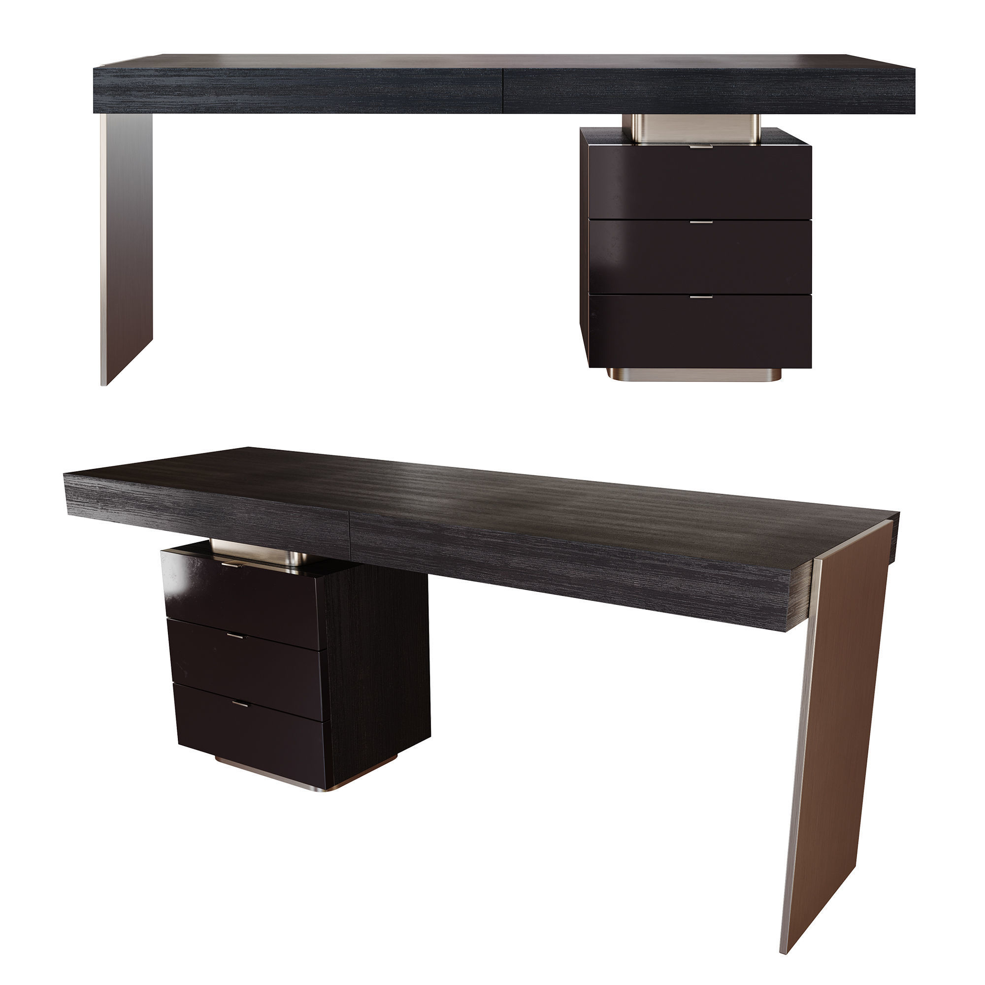 Minotti Carson Writing Desk 3D model_0