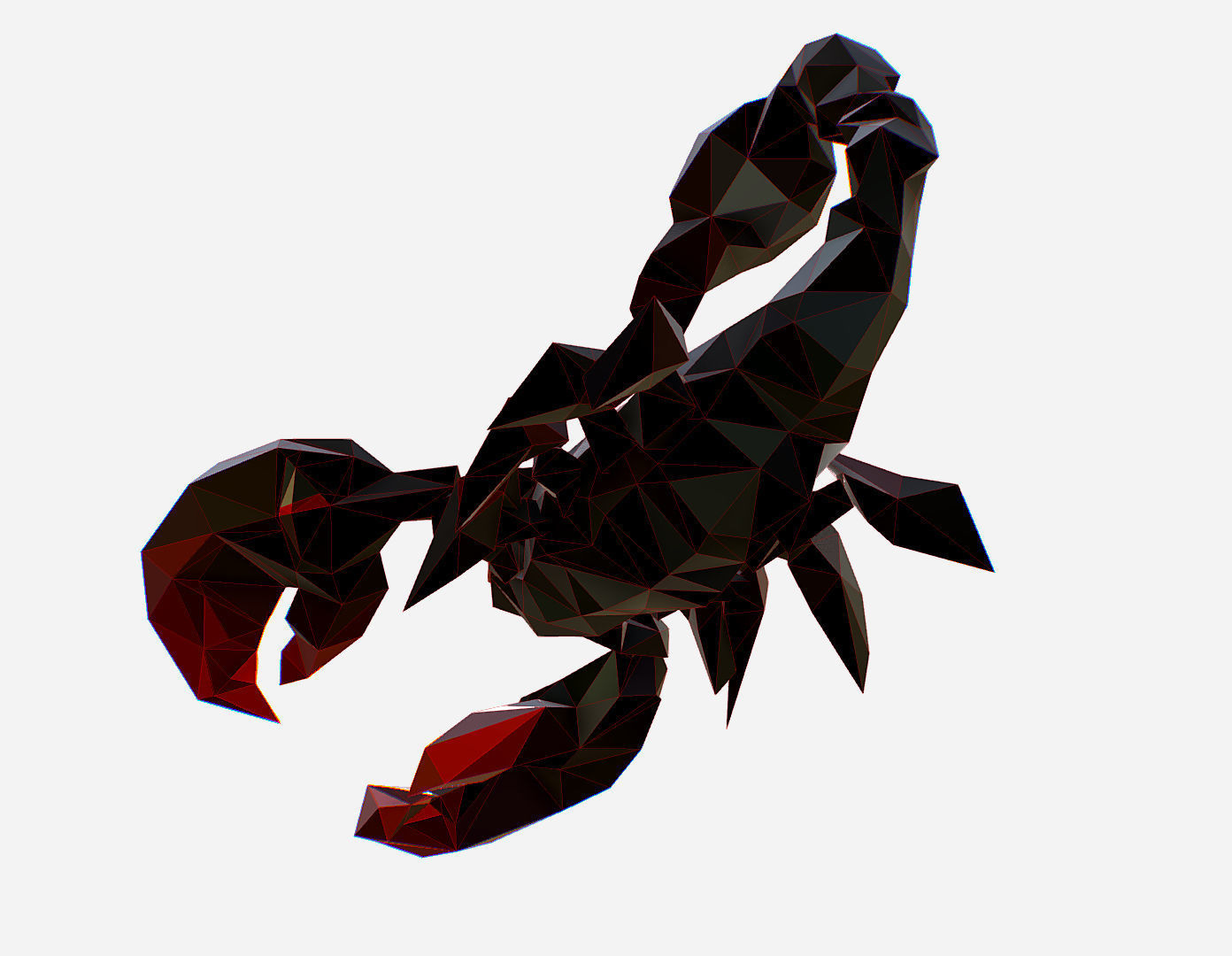Scorpion - Black Scorpio Animated Low Poly Art  Low-poly 3D model_11