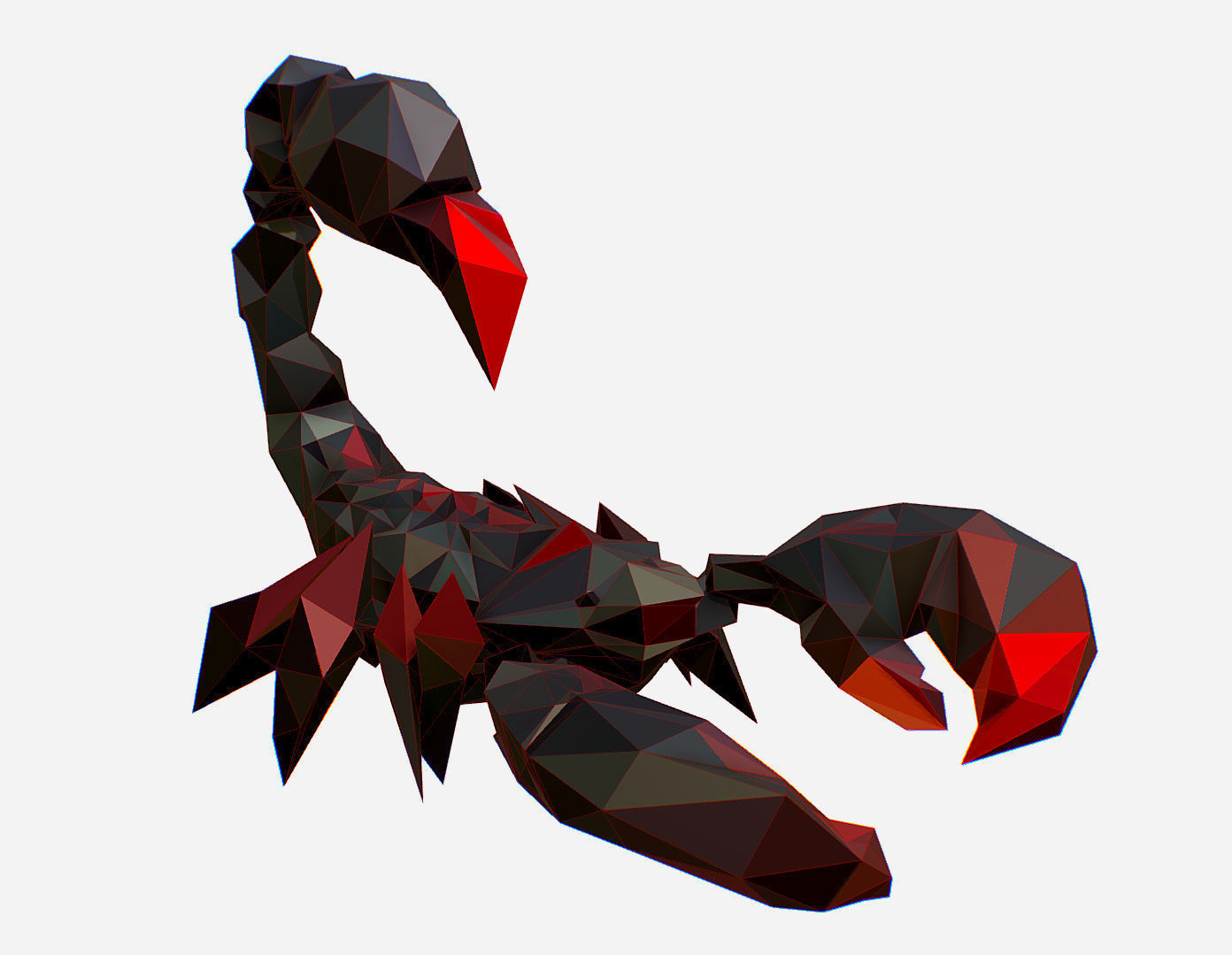 Scorpion - Black Scorpio Animated Low Poly Art  Low-poly 3D model_4