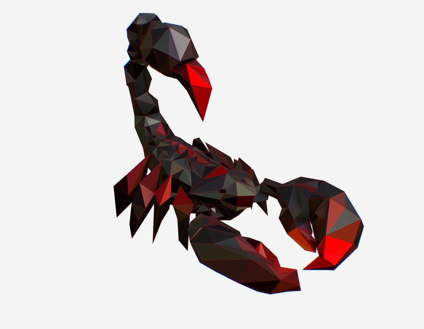 Scorpion - Black Scorpio Animated Low Poly Art  Low-poly 3D model_5