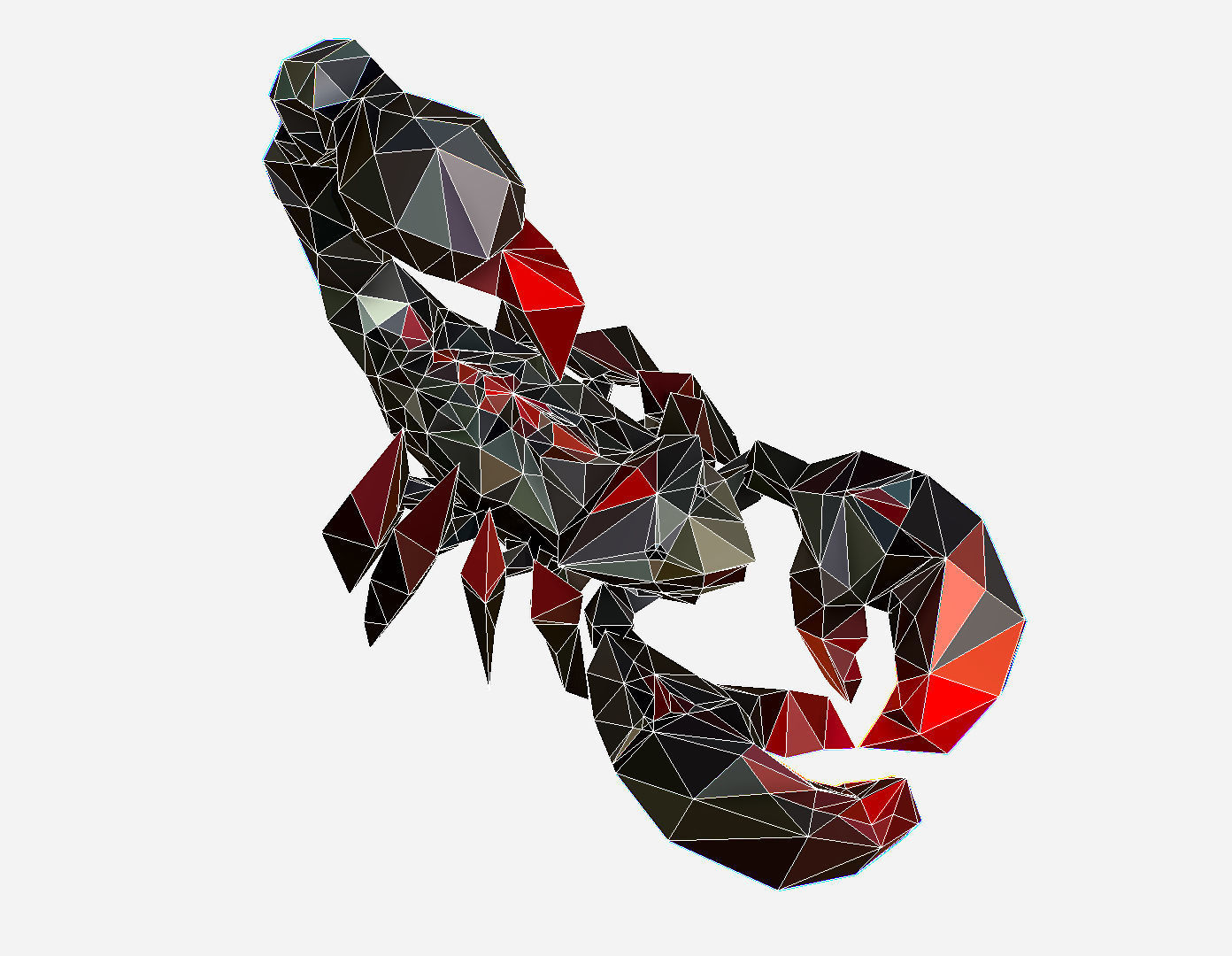 Scorpion - Black Scorpio Animated Low Poly Art  Low-poly 3D model_20