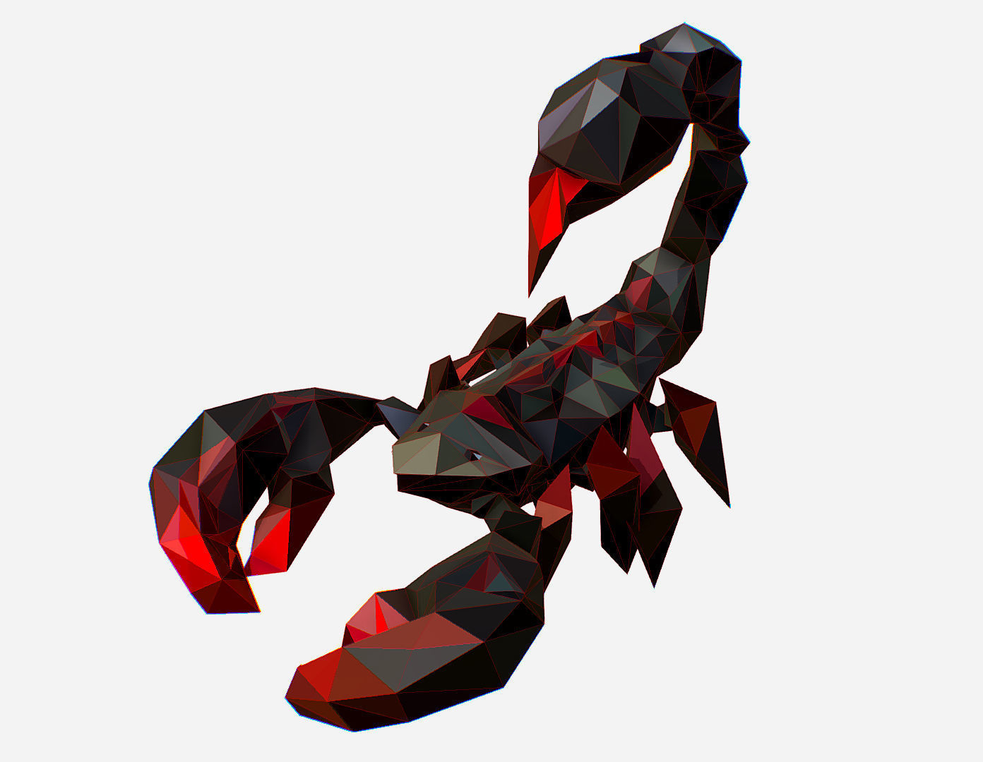 Scorpion - Black Scorpio Animated Low Poly Art  Low-poly 3D model_8