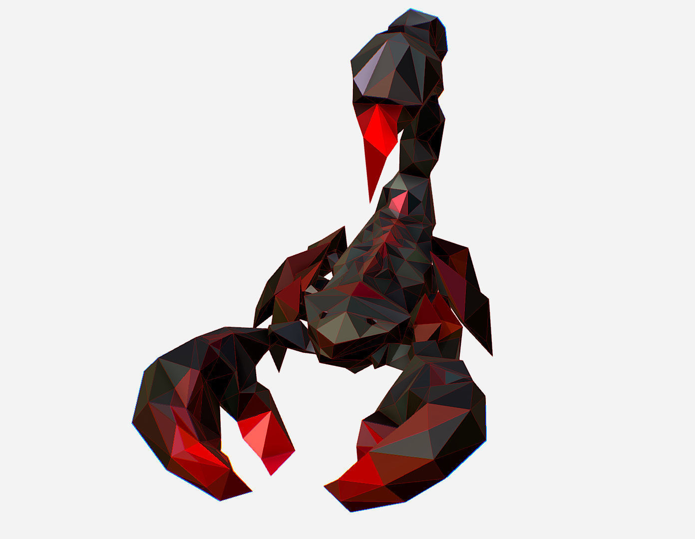 Scorpion - Black Scorpio Animated Low Poly Art  Low-poly 3D model_7