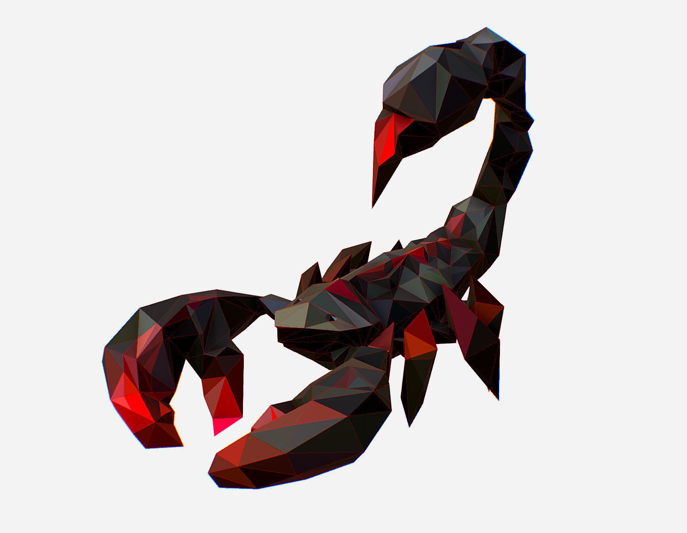 Scorpion - Black Scorpio Animated Low Poly Art  Low-poly 3D model_10