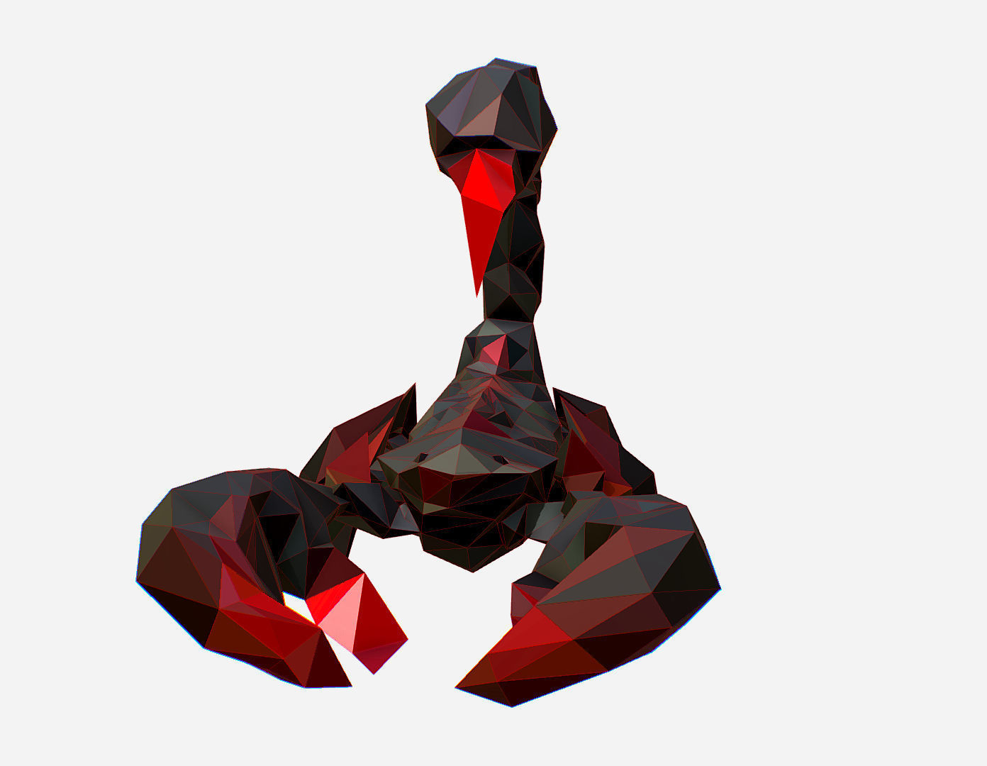 Scorpion - Black Scorpio Animated Low Poly Art  Low-poly 3D model_2