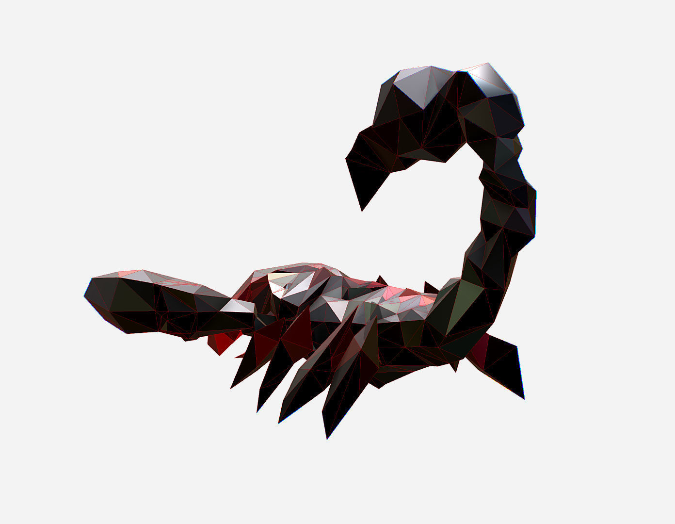 Scorpion - Black Scorpio Animated Low Poly Art  Low-poly 3D model_12